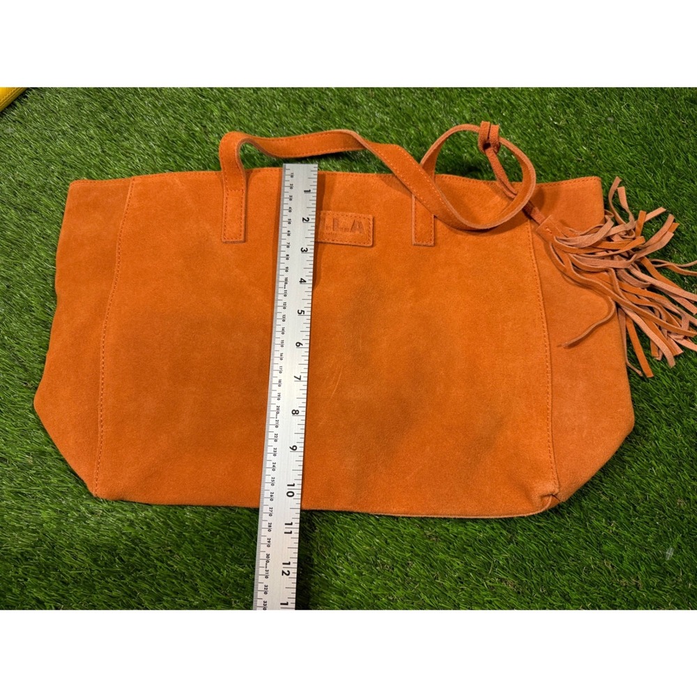 MILA Made in Los Angeles Suede Fringe Tote Bag Burnt Orange - Picture 8 of 8